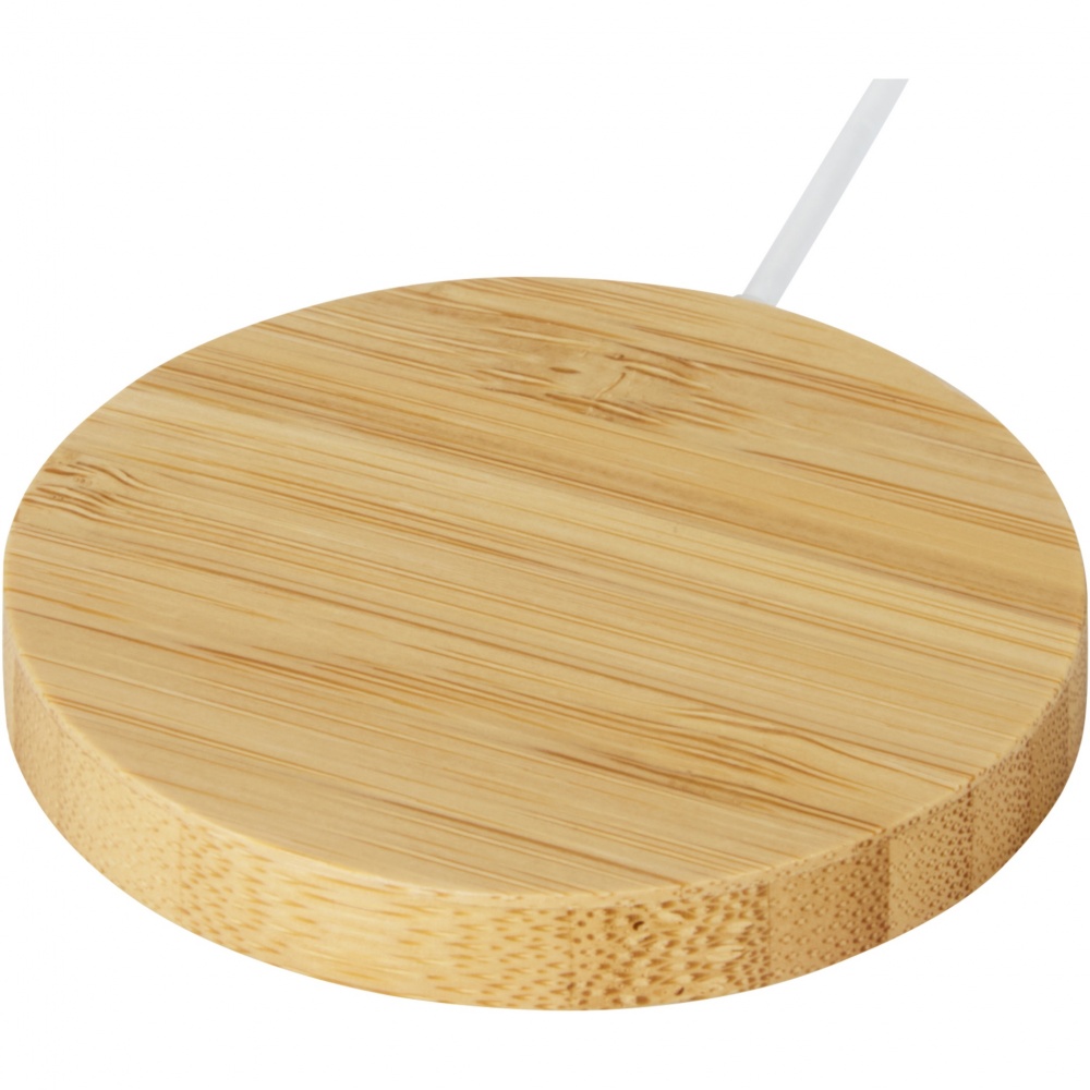 Logo trade corporate gifts image of: Atra 10W bamboo magnetic wireless charging pad