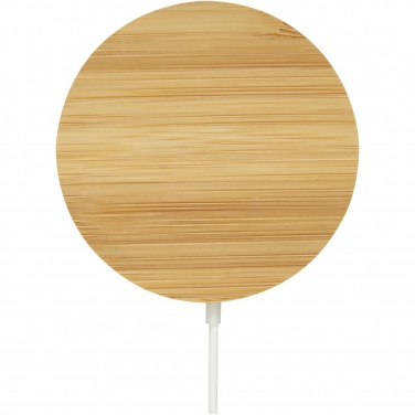 Logotrade promotional merchandise image of: Atra 10W bamboo magnetic wireless charging pad