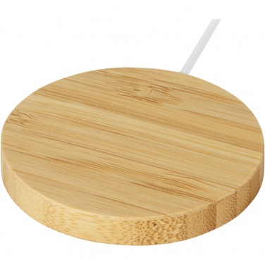 Logo trade promotional items image of: Atra 10W bamboo magnetic wireless charging pad