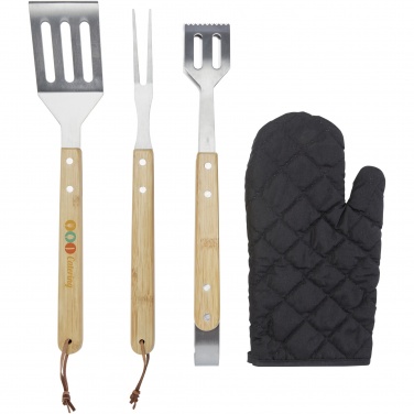 Logotrade promotional gift image of: Gril 3-piece BBQ tools set and glove 