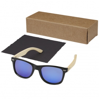 Logo trade promotional items image of: Taiyō rPET/bamboo mirrored polarized sunglasses in gift box