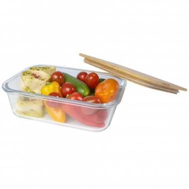 Logo trade advertising products image of: Roby glass lunch box with bamboo lid