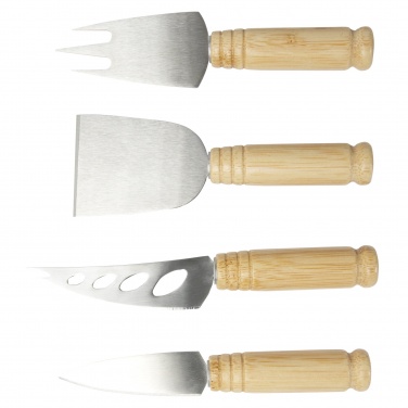 Logo trade advertising products picture of: Cheds 4-piece bamboo cheese set