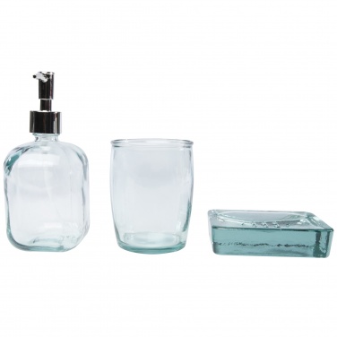 Logotrade promotional product picture of: Jabony 3-piece recycled glass bathroom set