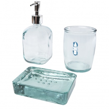 Logotrade promotional product picture of: Jabony 3-piece recycled glass bathroom set