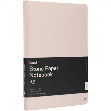 Logo trade promotional merchandise photo of: Karst® A5 stone paper hardcover notebook - lined