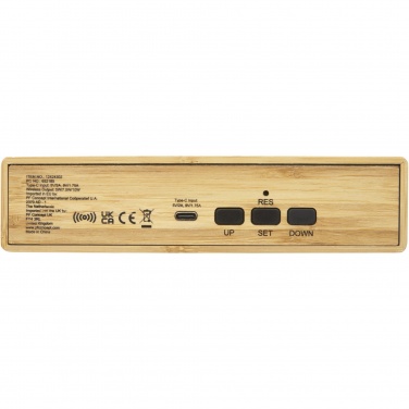 Logotrade promotional merchandise picture of: Minata bamboo wireless charger with clock