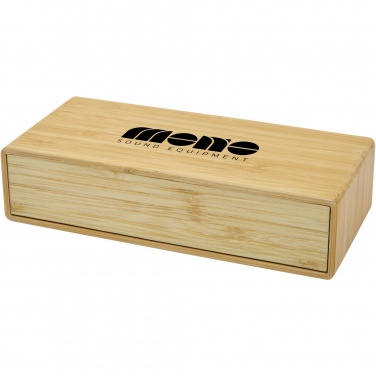 Logo trade promotional gifts image of: Minata bamboo wireless charger with clock