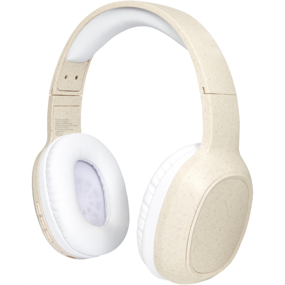 Logo trade corporate gift photo of: Riff wheat straw Bluetooth® headphones with microphone