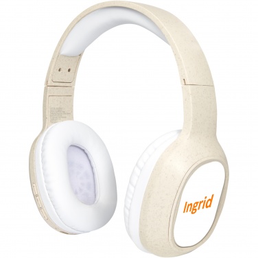 Logo trade corporate gifts image of: Riff wheat straw Bluetooth® headphones with microphone