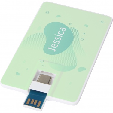 Logo trade advertising products image of: Duo slim 32GB USB drive with Type-C and USB-A 3.0