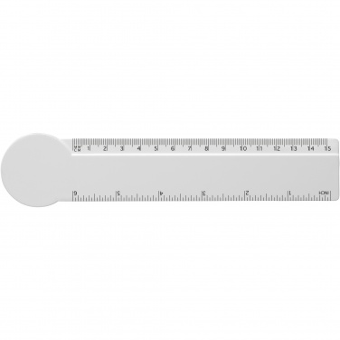 Logotrade promotional merchandise picture of: Tait 15 cm circle-shaped recycled plastic ruler 