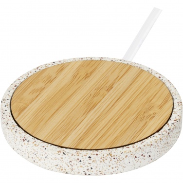 Logo trade promotional item photo of: Terrazzo 10W wireless bamboo charging pad