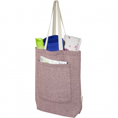Logo trade promotional gifts image of: Pheebs 150 g/m² recycled cotton tote bag with front pocket 9L