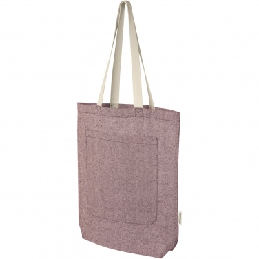 Logo trade promotional product photo of: Pheebs 150 g/m² recycled cotton tote bag with front pocket 9L