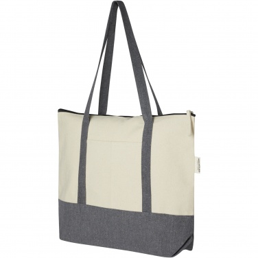 Logotrade business gifts photo of: Repose 320 g/m² recycled cotton zippered tote bag 10L