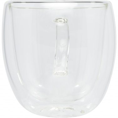 Logo trade promotional giveaway photo of: Manti 2-piece 250 ml double-wall glass cup with bamboo coaster 