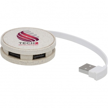 Logo trade promotional giveaways image of: Kenzu wheat straw USB hub