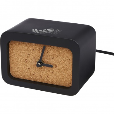 Logo trade corporate gifts picture of: Momento wireless limestone charging desk clock