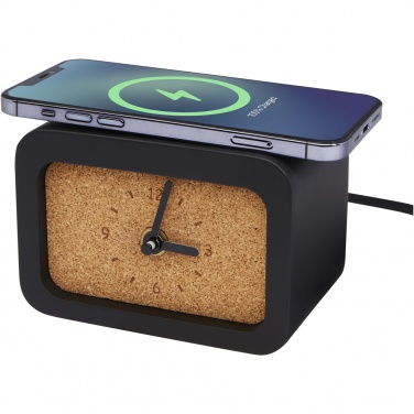 Logo trade corporate gifts picture of: Momento wireless limestone charging desk clock