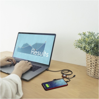 Logotrade promotional giveaways photo of: SCX.design C36 3-in-1 rPET light-up logo extended charging cable with round bamboo casing