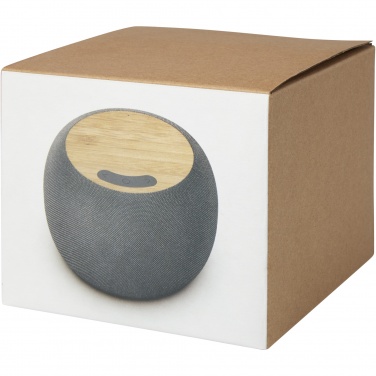 Logo trade promotional merchandise photo of: Ecofiber bamboo/RPET Bluetooth® speaker and wireless charging pad