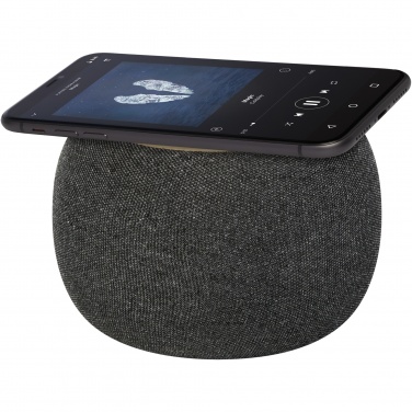 Logotrade promotional product picture of: Ecofiber bamboo/RPET Bluetooth® speaker and wireless charging pad