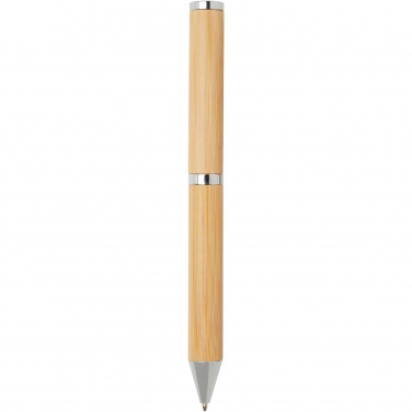 Logo trade business gift photo of: Apolys bamboo ballpoint and rollerball pen gift set 