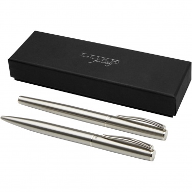 Logotrade promotional giveaway image of: Didimis recycled stainless steel ballpoint and rollerball pen set