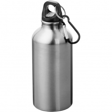 Logotrade promotional merchandise photo of: Oregon 400 ml RCS certified recycled aluminium water bottle with carabiner