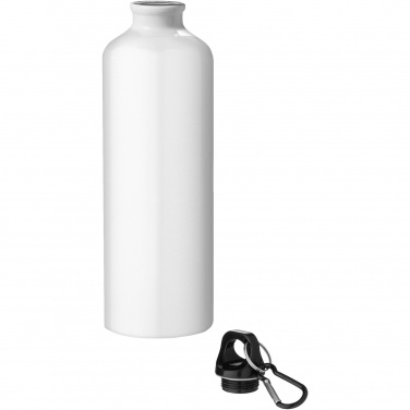 Logotrade corporate gift image of: Oregon 770 ml RCS certified recycled aluminium water bottle with carabiner