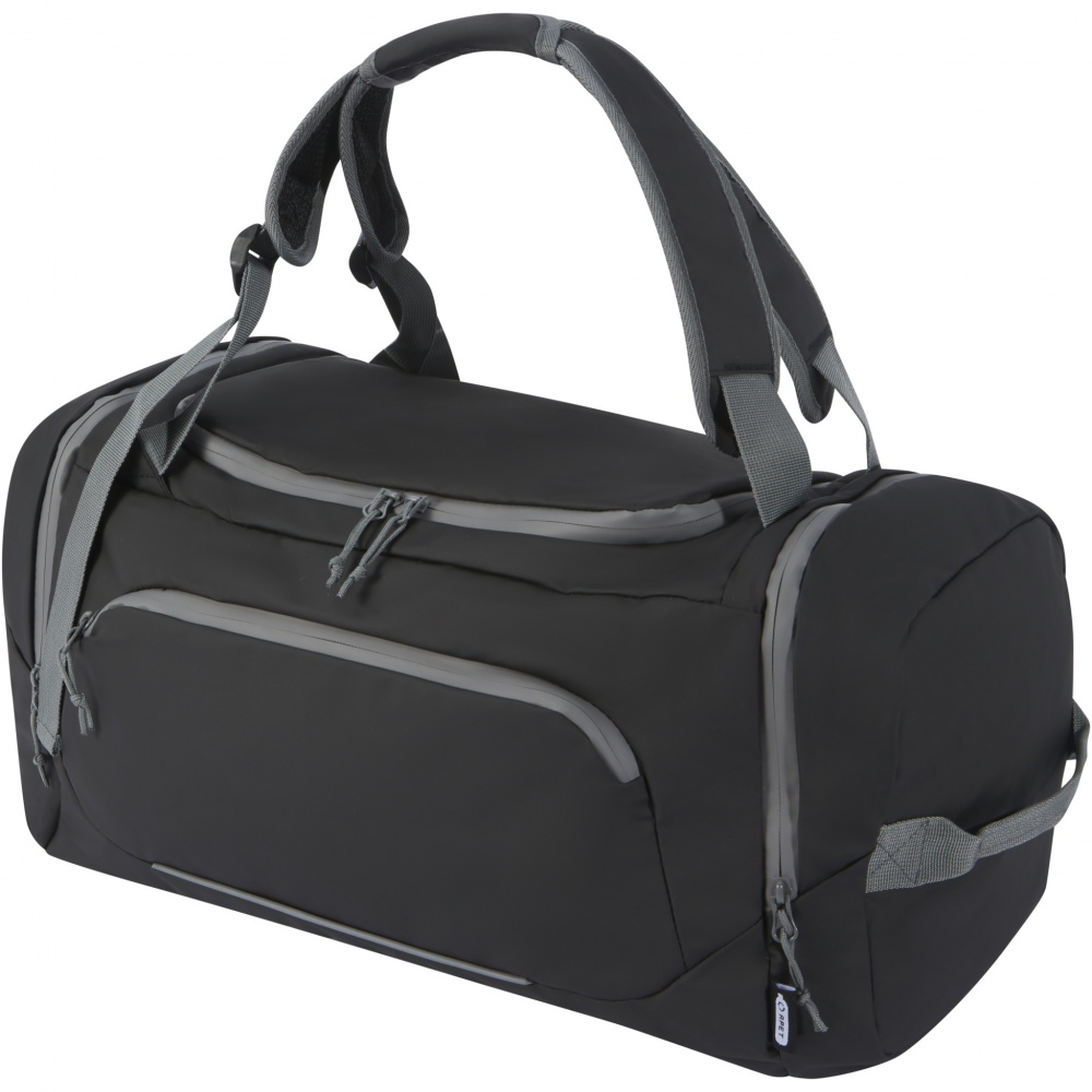 Logotrade promotional merchandise picture of: Aqua GRS recycled water resistant duffel backpack 35L