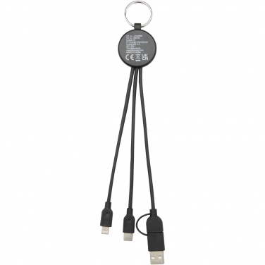 Logotrade business gifts photo of: Tecta 6-in-1 recycled plastic/bamboo charging cable with keyring