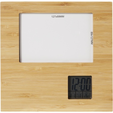 Logotrade promotional item picture of: Sasa bamboo photo frame with thermometer