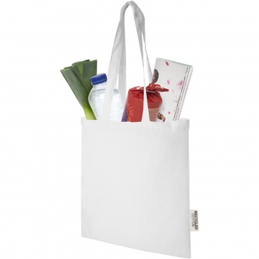 Logo trade promotional merchandise image of: Madras 140 g/m2 GRS recycled cotton tote bag 7L
