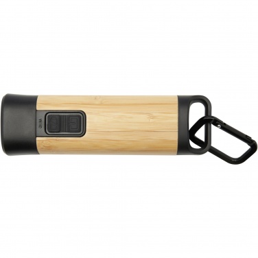 Logotrade promotional product image of: Kuma bamboo/RCS recycled plastic torch with carabiner