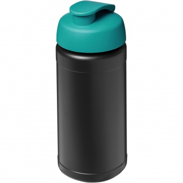 Logo trade advertising product photo of: Baseline 500 ml recycled sport bottle with flip lid