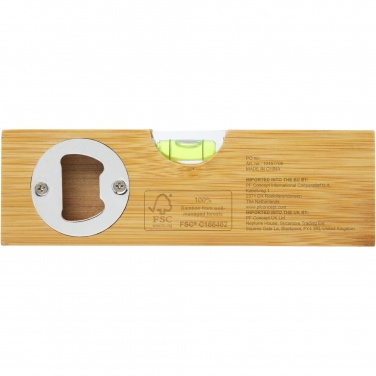 Logotrade business gifts photo of: Flush bamboo spirit level with bottle opener