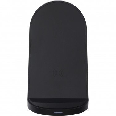 Logotrade promotional merchandise image of: Loop 15W dual coil RCS recycled plastic wireless charging stand