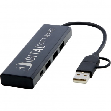 Logo trade advertising product photo of: Rise RCS recycled aluminium USB 2.0 hub