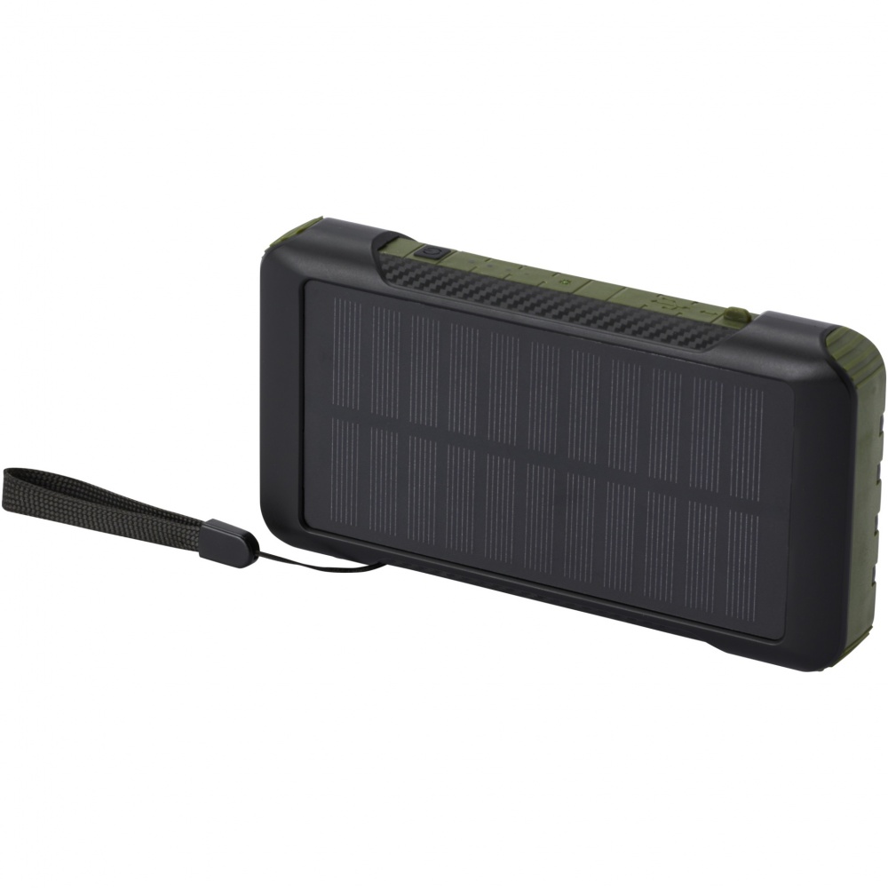 Logo trade promotional item photo of: Soldy 10.000 mAh RCS recycled plastic solar dynamo power bank 