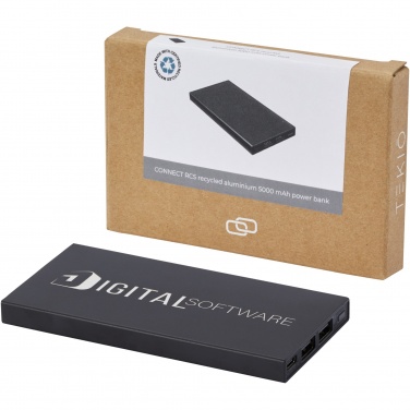 Logotrade business gift image of: Connect 5000 mAh recycled aluminium power bank 