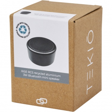 Logo trade advertising products image of: Rise 3W RCS recycled aluminium Bluetooth® mini speaker 