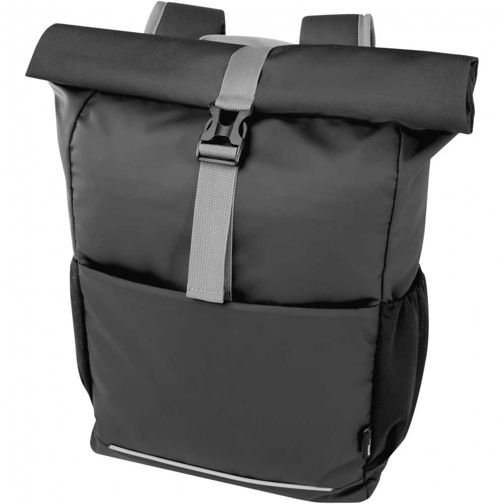 Logotrade promotional giveaway image of: Aqua 15" GRS recycled water resistant roll-top bike bag 20L