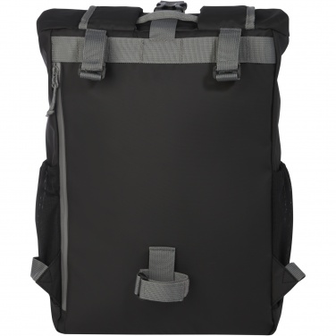 Logotrade promotional gift image of: Aqua 15" GRS recycled water resistant roll-top bike bag 20L