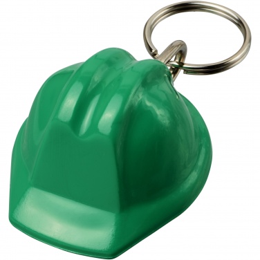 Logo trade promotional giveaways image of: Kolt hard hat-shaped recycled keychain