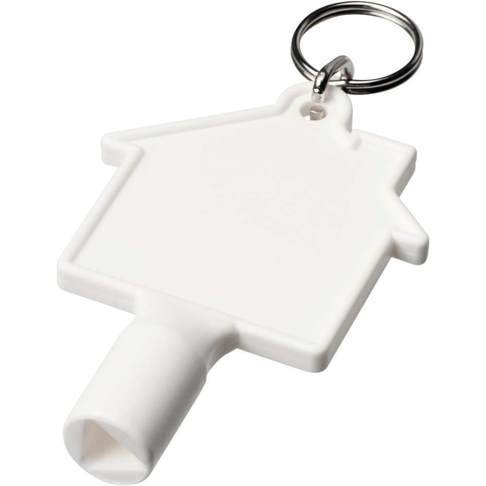 Logo trade promotional giveaway photo of: Maximilian house-shaped recycled utility key keychain
