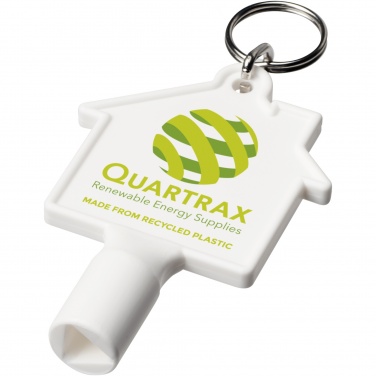 Logo trade advertising product photo of: Maximilian house-shaped recycled utility key keychain