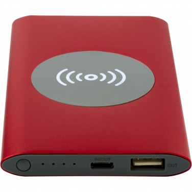 Logo trade corporate gift photo of: Juice 4000 mAh Type-C recycled aluminium wireless power bank 