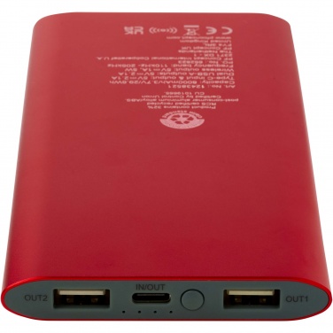 Logotrade advertising product picture of: Juice 8000 mAh Type-C recycled aluminium wireless power bank